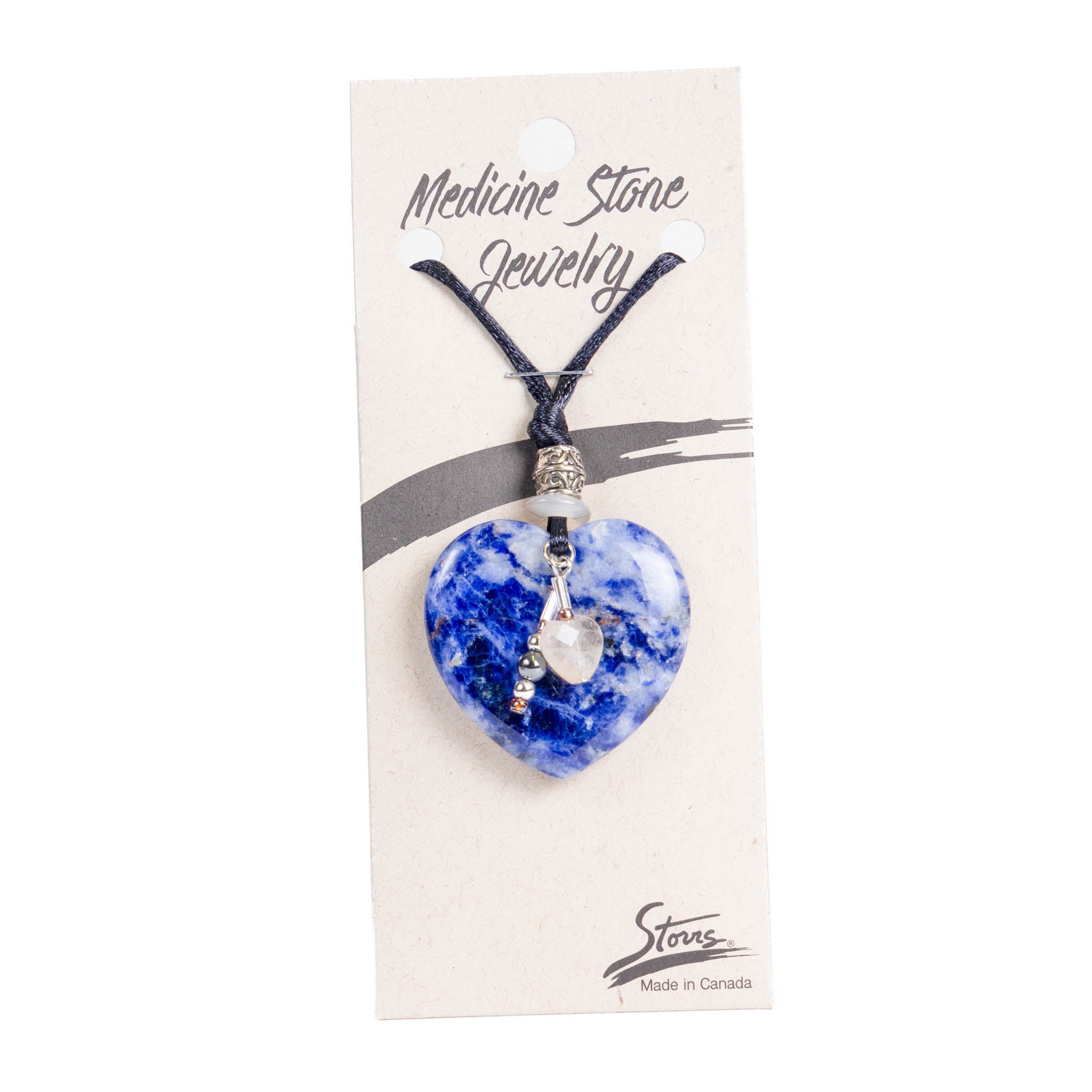 Sodalite Heart Medicine Stone Necklace